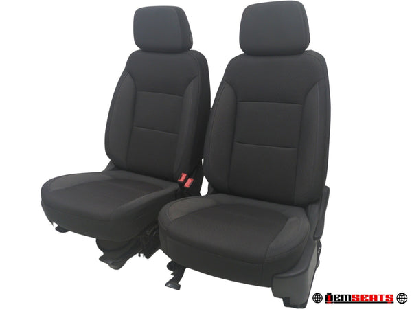 2019 - 2024 GMC Sierra Chevy Silverado Front Seats, Black Cloth, Manual #1163