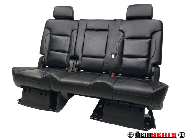 2015 - 2020 Chevy Tahoe GMC Yukon 2nd Row Bench Seat, Black Leather #1592