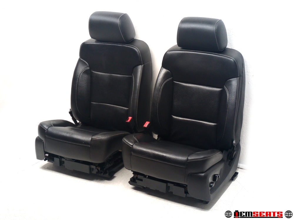 2014 - 2019 Sierra SLT Silverado LTZ Seats, Black Leather, Heated & Cooled #1474 | Picture # 1 | OEM Seats