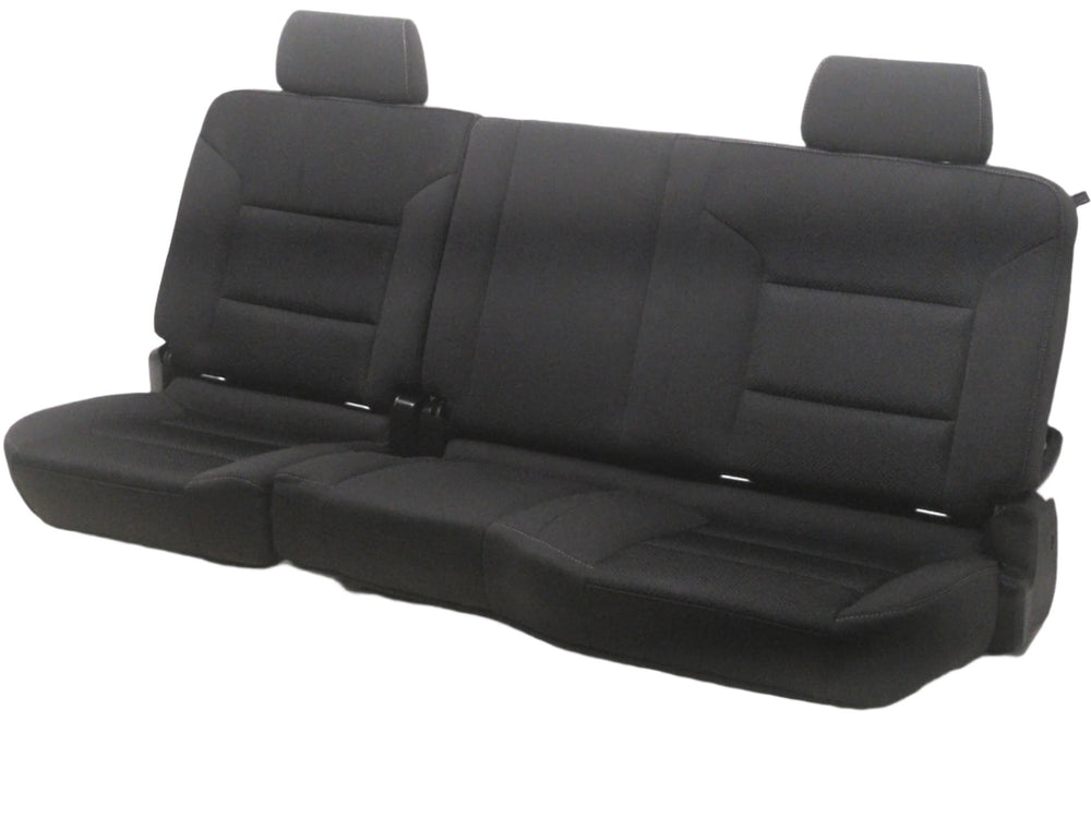 2014 - 2018 GMC Sierra Chevy Silverado Rear Seat, Black Cloth, Double Cab #1576 | Picture # 1 | OEM Seats