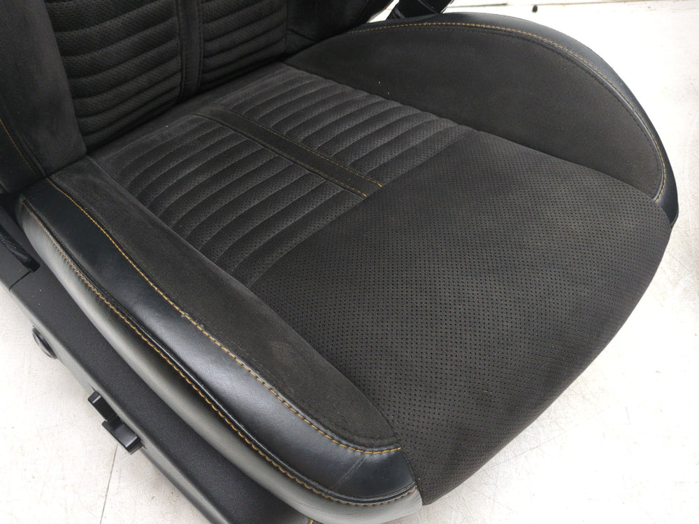 2008 - 2024 Dodge Challenger Daytona Seats, Black Suede w/ Orange Stitch #1598 | Picture # 8 | OEM Seats