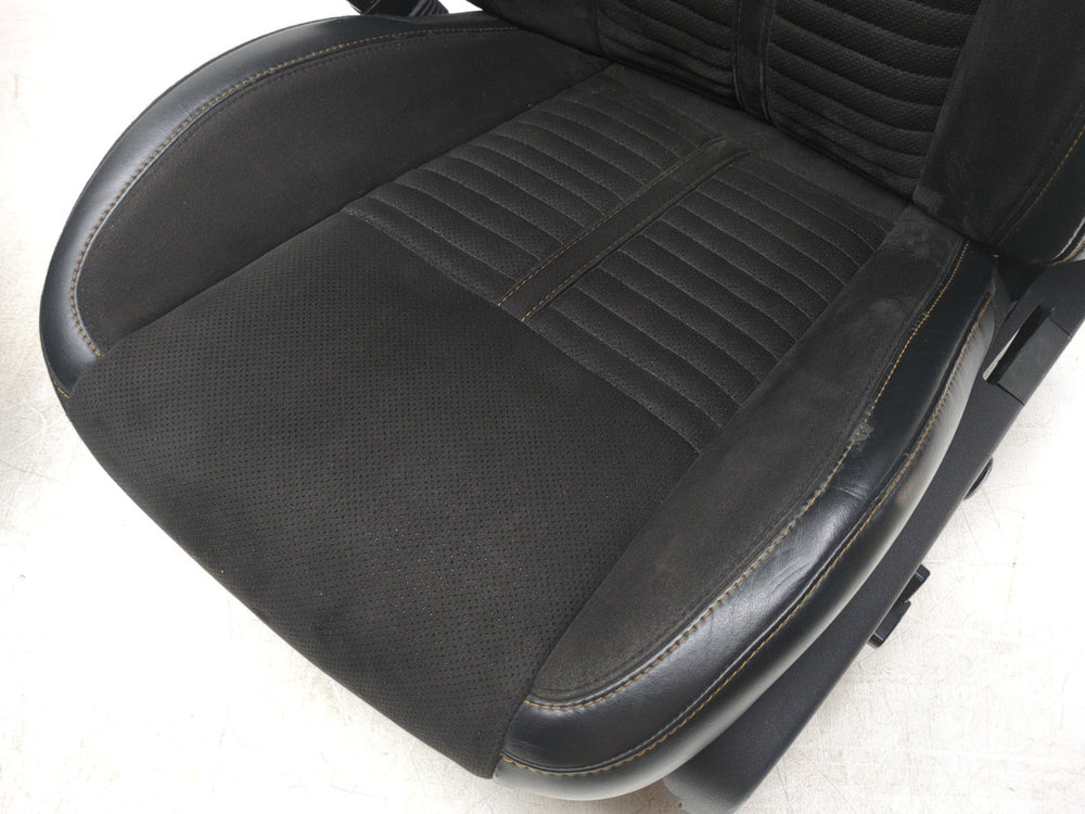 2008 - 2024 Dodge Challenger Daytona Seats, Black Suede w/ Orange Stitch #1598 | Picture # 9 | OEM Seats