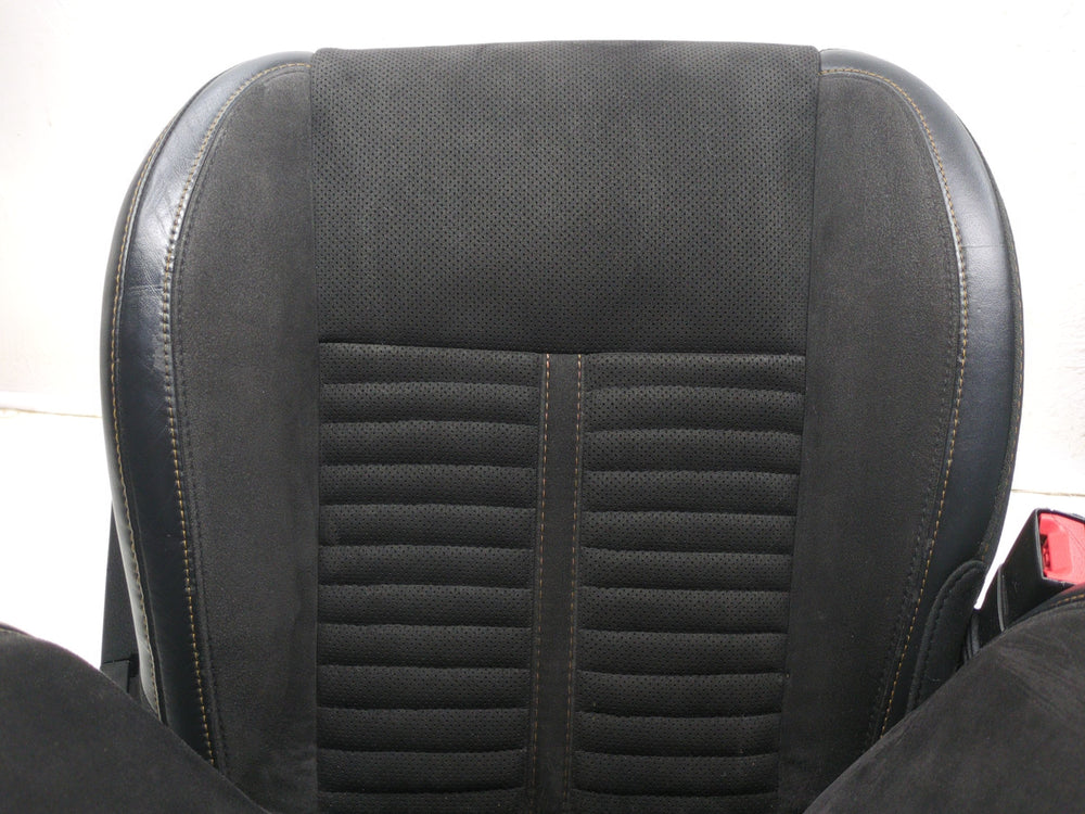 2008 - 2024 Dodge Challenger Daytona Seats, Black Suede w/ Orange Stitch #1598 | Picture # 12 | OEM Seats