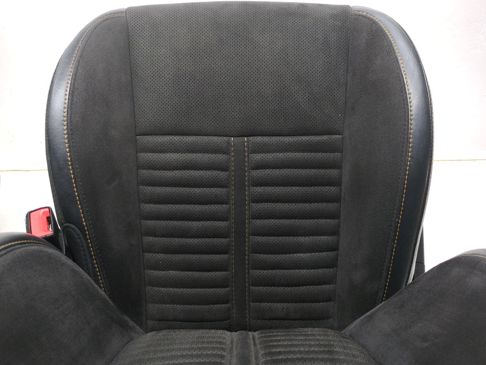 2008 - 2024 Dodge Challenger Daytona Seats, Black Suede w/ Orange Stitch #1598 | Picture # 13 | OEM Seats