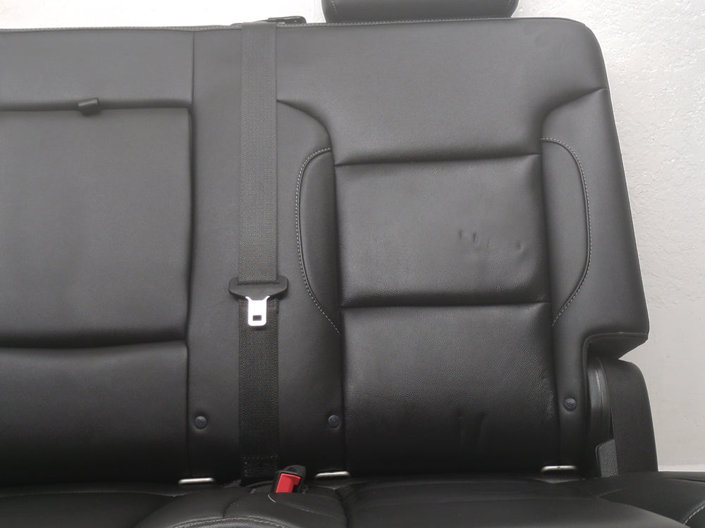 2015 - 2020 Chevy Tahoe GMC Yukon Rear Second Row Bench Seat, Black Leather #1813 | Picture # 4 | OEM Seats