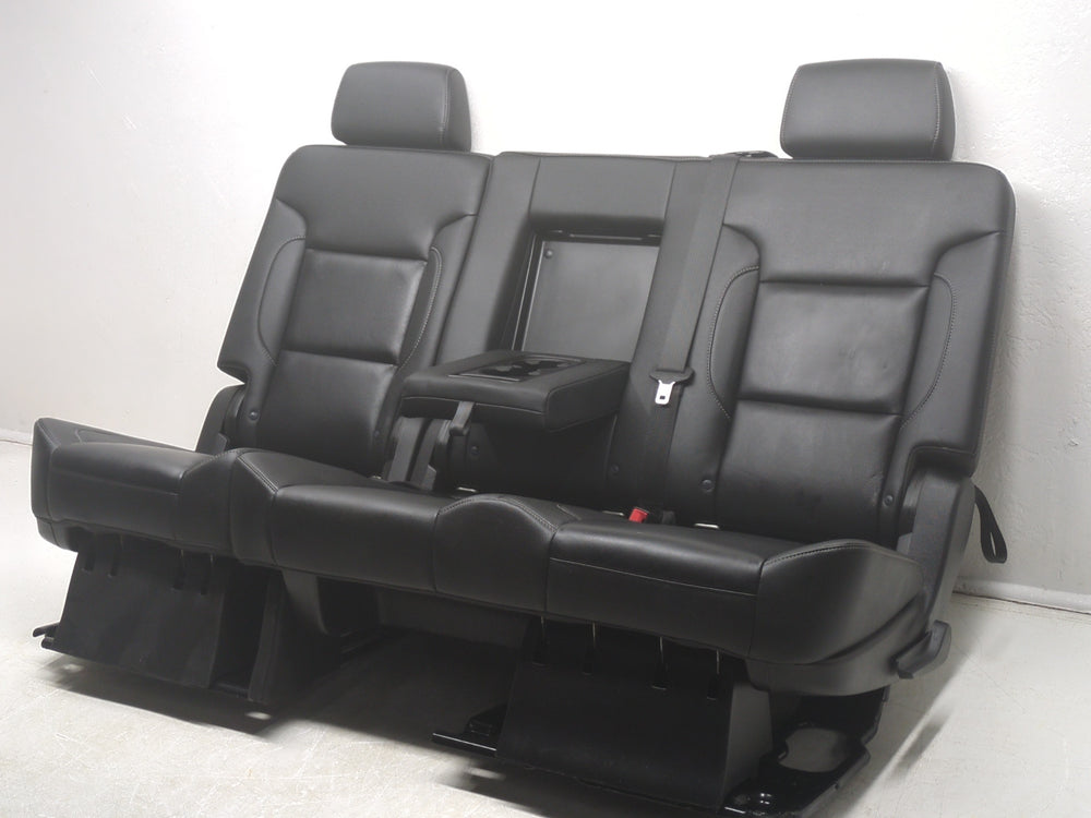 2015 - 2020 Chevy Tahoe GMC Yukon Rear Second Row Bench Seat, Black Leather #1813 | Picture # 11 | OEM Seats