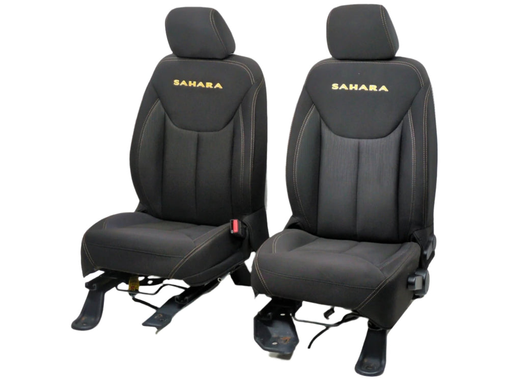 2007 - 2018 Jeep Wrangler Seats, Black Cloth Sahara Unlimited, 4 Door JK #1808 | Picture # 1 | OEM Seats