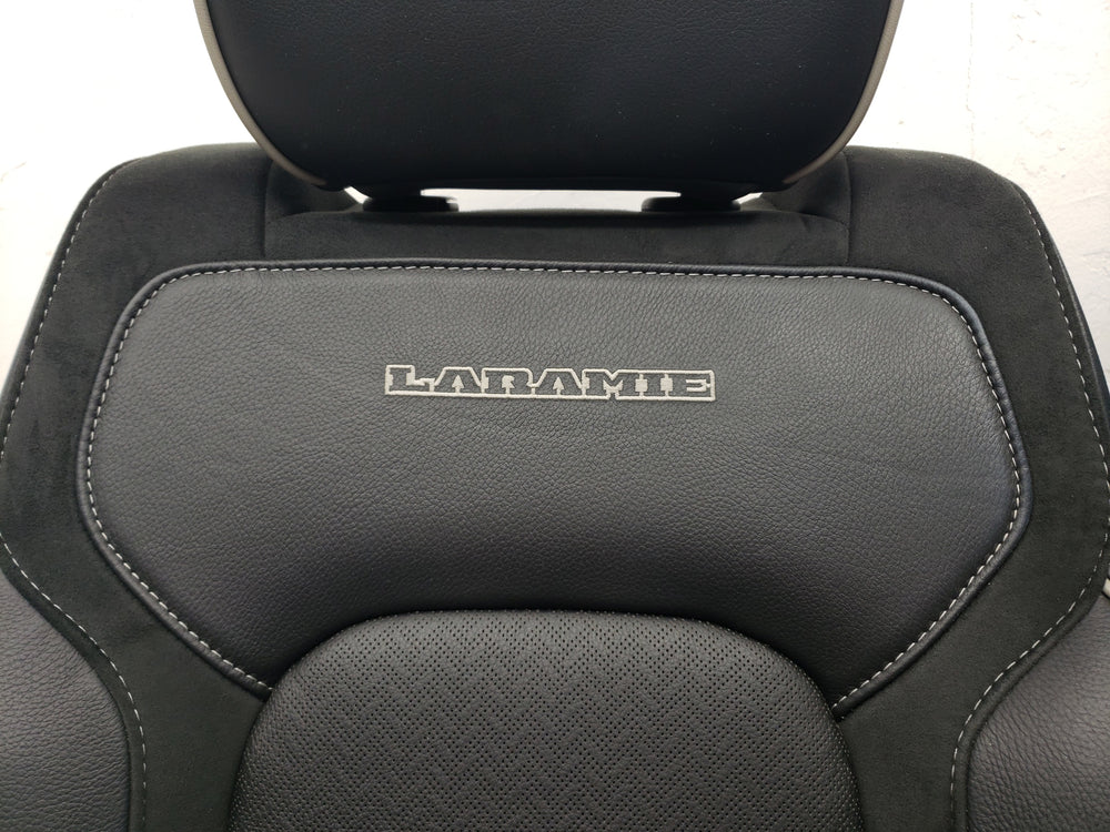 2019 - 2024 Dodge Ram Laramie Front Seats, Black Leather Suede, 1500 DT #1753 | Picture # 3 | OEM Seats