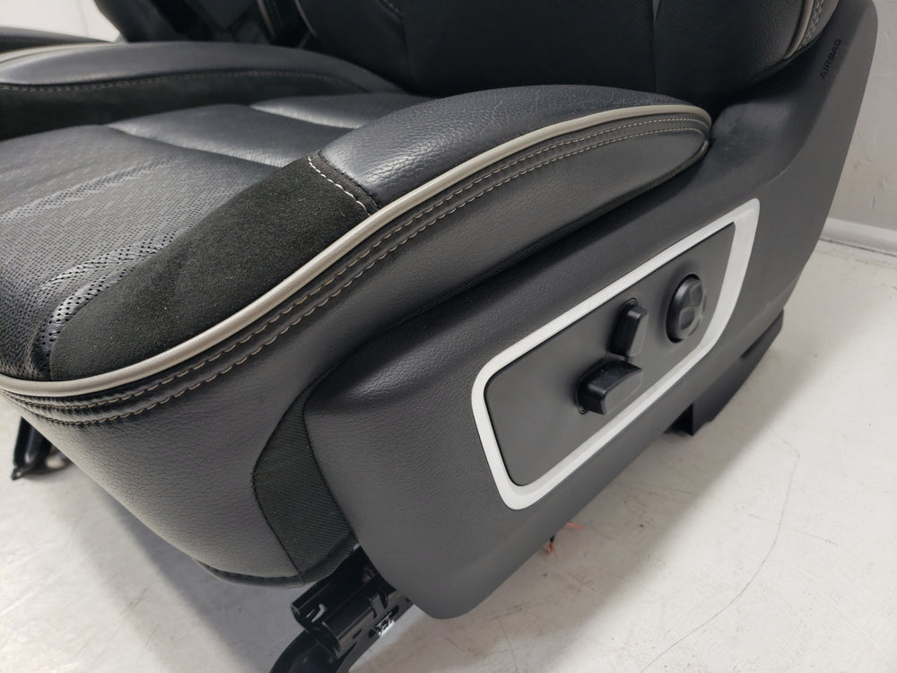 2019 - 2024 Dodge Ram Laramie Front Seats, Black Leather Suede, 1500 DT #1753 | Picture # 8 | OEM Seats