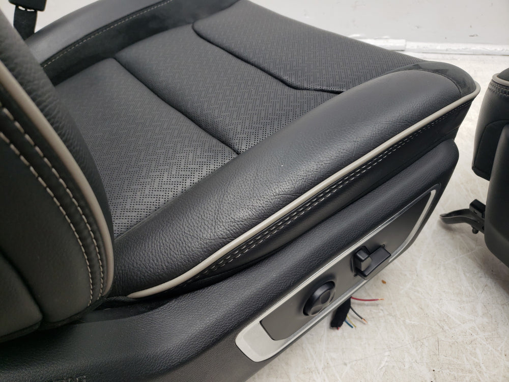 2019 - 2024 Dodge Ram Laramie Front Seats, Black Leather Suede, 1500 DT #1753 | Picture # 13 | OEM Seats