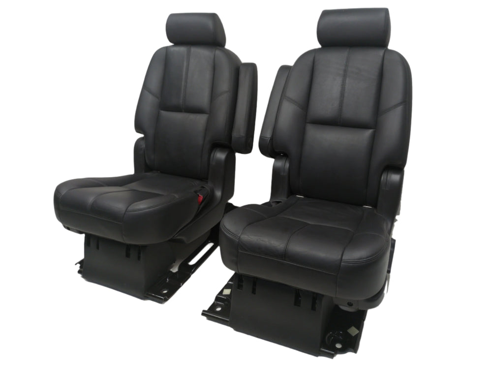 2007 - 2014 Chevy Tahoe GMC Yukon Rear Bucket Seats, Black Leather, #1775 | Picture # 1 | OEM Seats