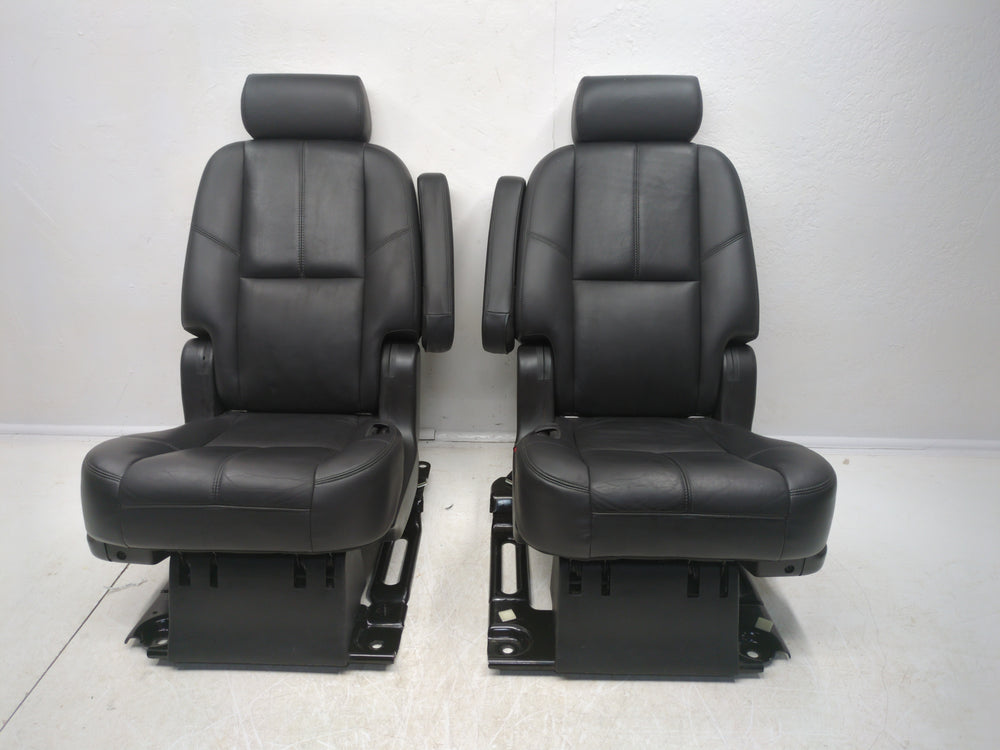 2007 - 2014 Chevy Tahoe GMC Yukon Rear Bucket Seats, Black Leather, #1775 | Picture # 3 | OEM Seats