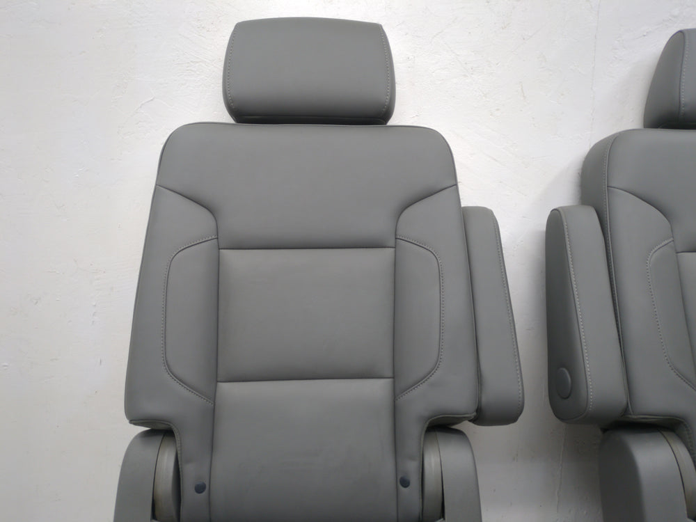 2015 - 2020 Chevy GMC Yukon XL Suburban 2nd Row Bucket Seats, Gray Leather #1761 | Picture # 4 | OEM Seats