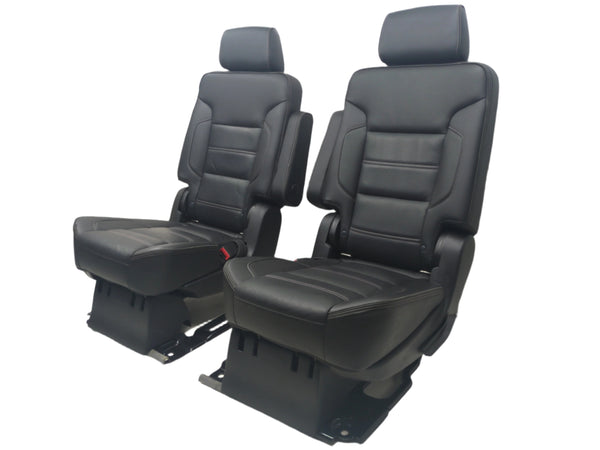 2015 - 2020 GMC Yukon Denali Second Row Bucket Seats, Black Leather #1792