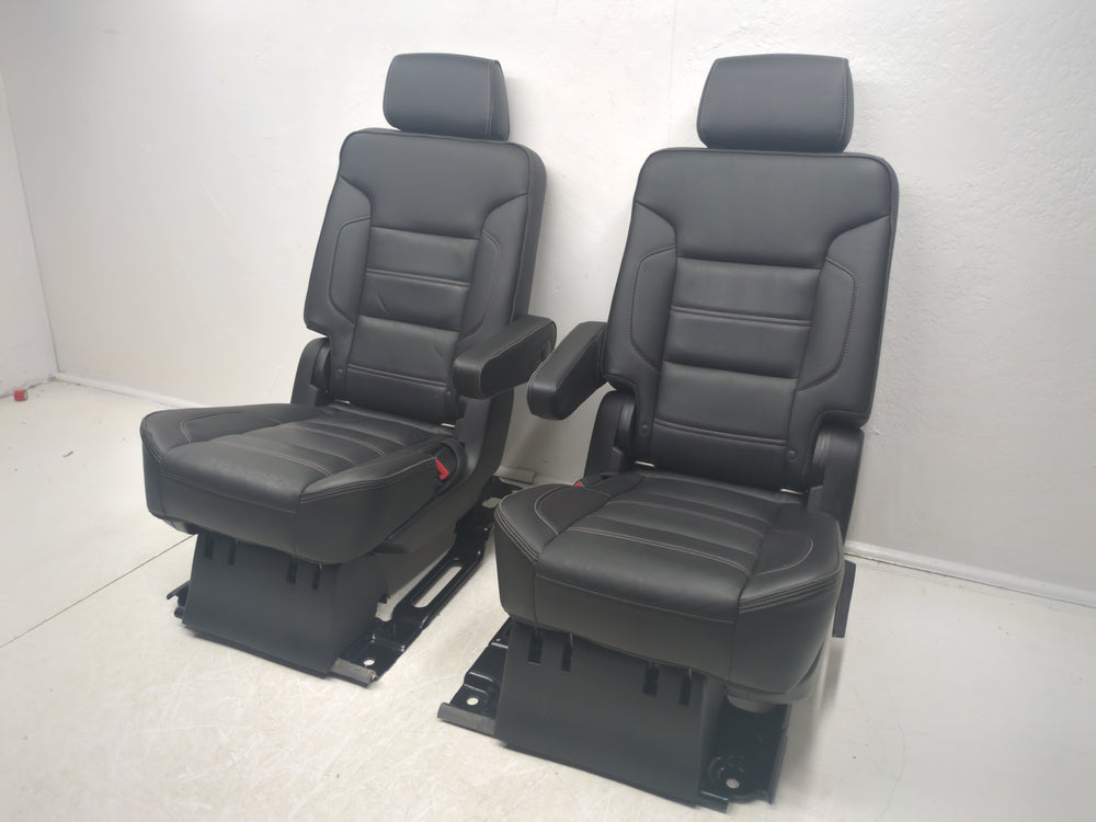 2015 - 2020 GMC Yukon Denali Second Row Bucket Seats, Black Leather #1792 | Picture # 3 | OEM Seats