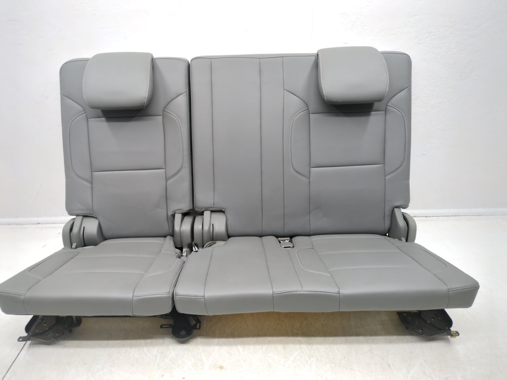 2015 - 2020 Chevy Tahoe Suburban 3rd Row Seat Gray Leather Manual Folding #1791 | Picture # 3 | OEM Seats