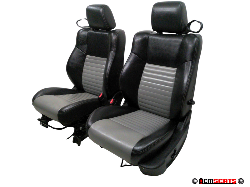 2008 - 2010 Dodge Challenger Seats, Front & Rear, Black & Gray Leather #1778 | Picture # 4 | OEM Seats