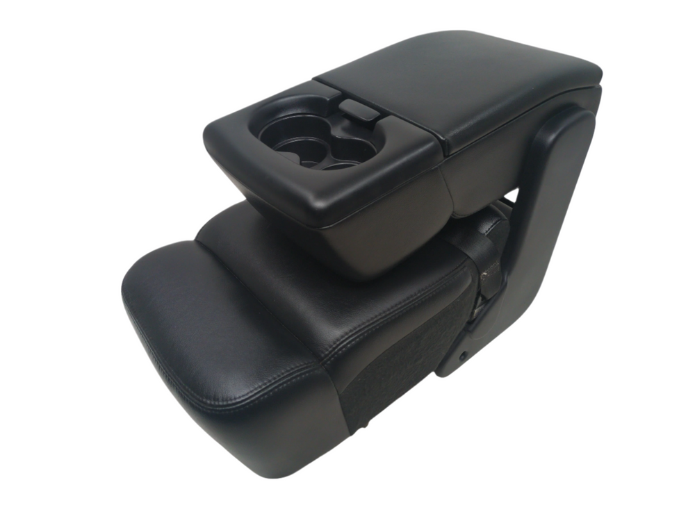 2004 - 2008 Ford F150 Jump Seat Console, OEM Black Leather #1596 | Picture # 1 | OEM Seats