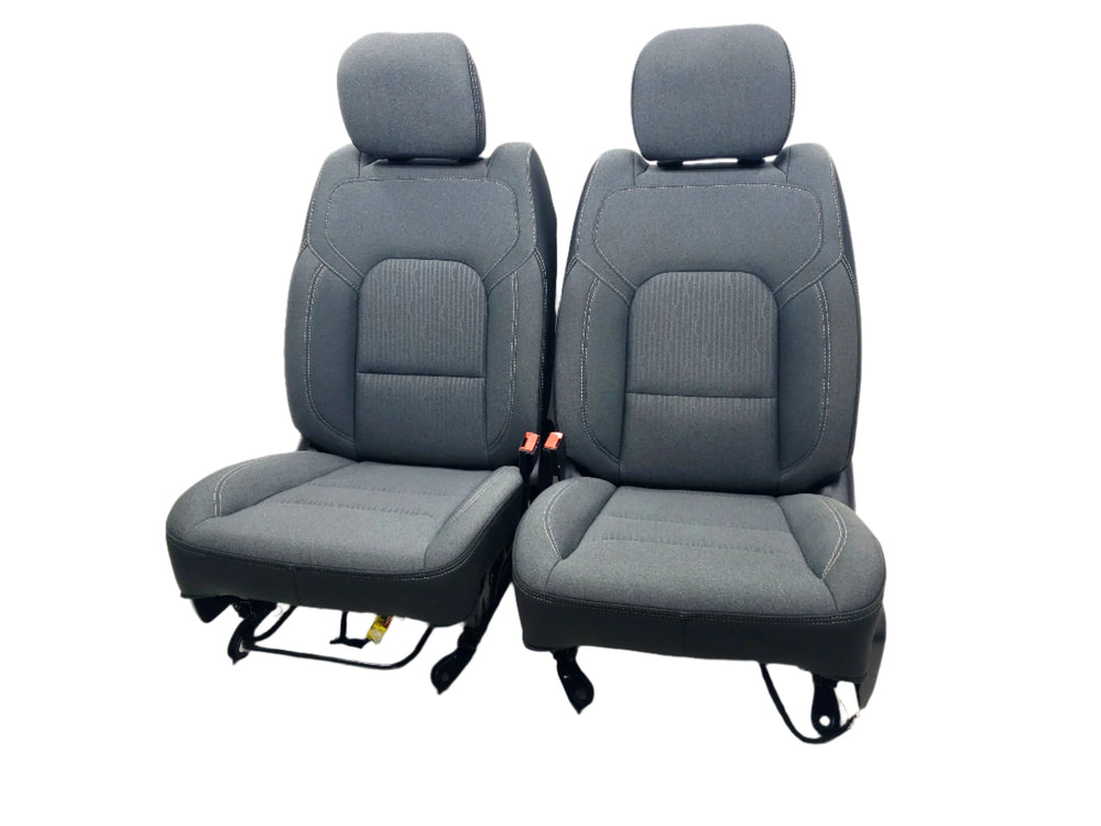 2019 - 2024 Dodge Ram DT 1500 Seats, Front Charcoal Black Cloth, Power Heated #1605 | Picture # 1 | OEM Seats