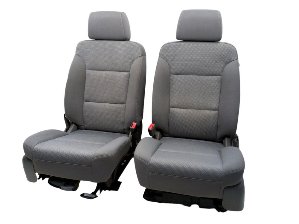 2014 - 2019 GMC Sierra Chevy Silverado Front Seats, Gray Cloth LT Power #1608 | Picture # 1 | OEM Seats