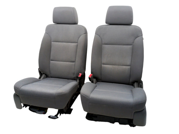 2014 - 2019 GMC Sierra Chevy Silverado Front Seats, Gray Cloth LT Power #1608