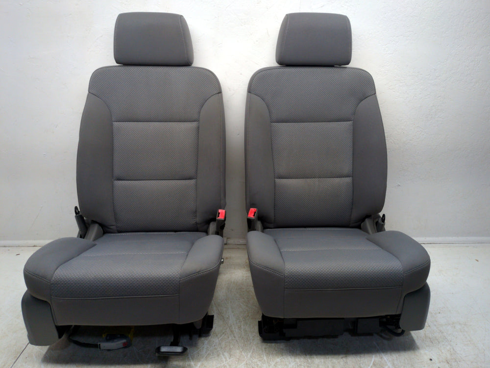 2014 - 2019 GMC Sierra Chevy Silverado Front Seats, Gray Cloth LT Power #1608 | Picture # 3 | OEM Seats