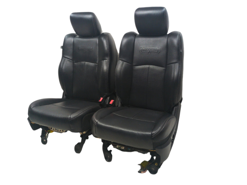 2009 - 2018 Dodge Ram Laramie Seats, Front, Cooled Black Leather, 4th Gen #1610 | Picture # 1 | OEM Seats