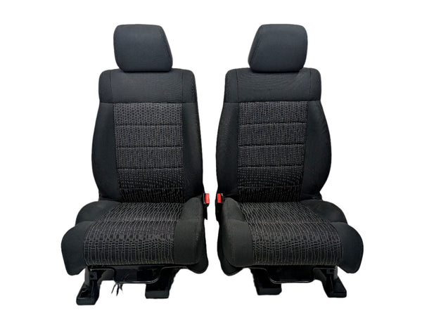 2013 - 2018 Jeep Wrangler Seats, Black Cloth, 2 Door JK w/ Easy Access #1349