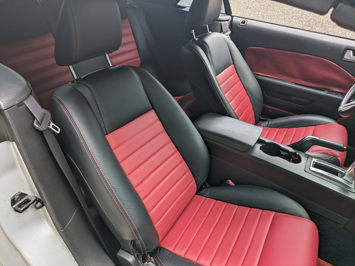Ford Mustang Red & Black Katzkin Leather Seats - Passenger Side 