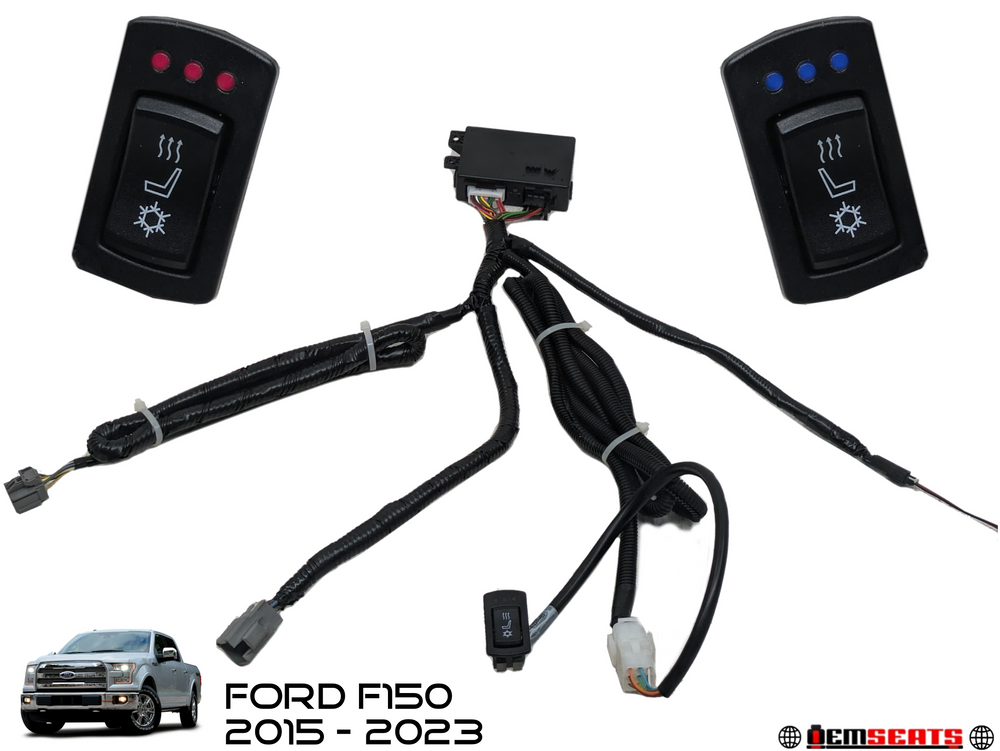 Ford F150 Heated & Cooled Seat Install & Retrofit Kit, 2015 - 2023 | Picture # 1 | OEM Seats
