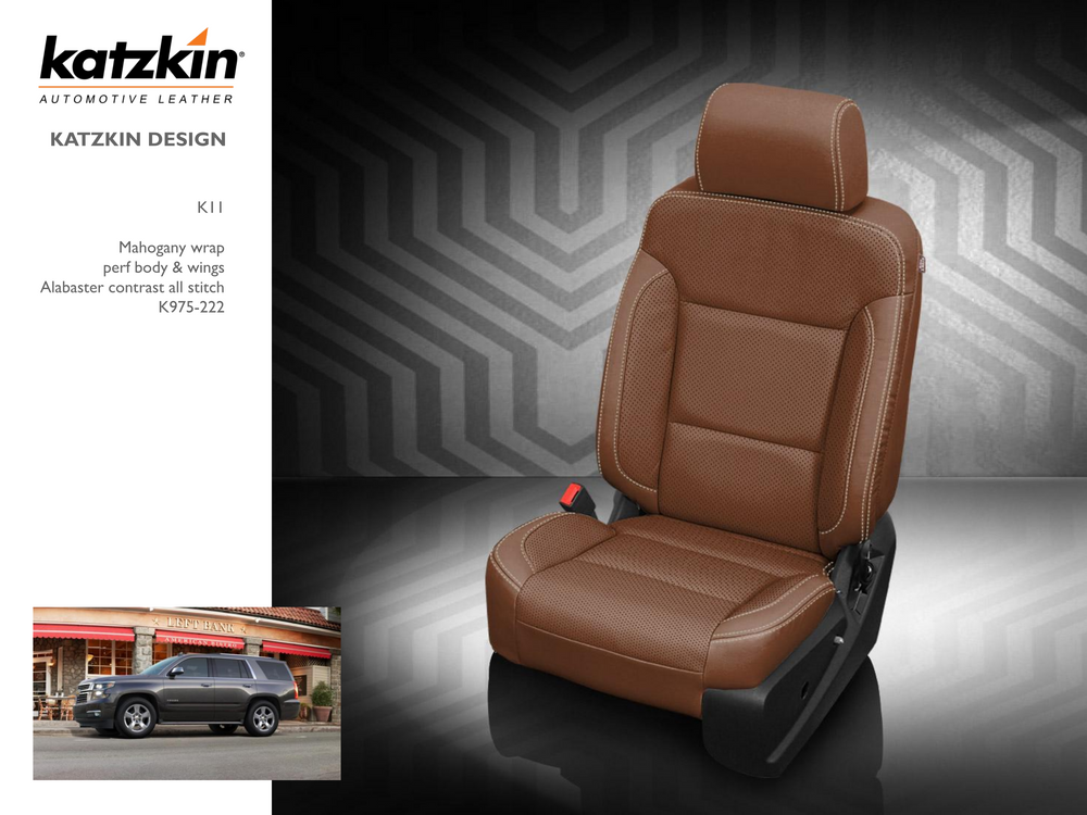 Custom Chevy Tahoe & Suburban Seats, 2015 - 2020, Katzkin Leather | Picture # 5 | OEM Seats