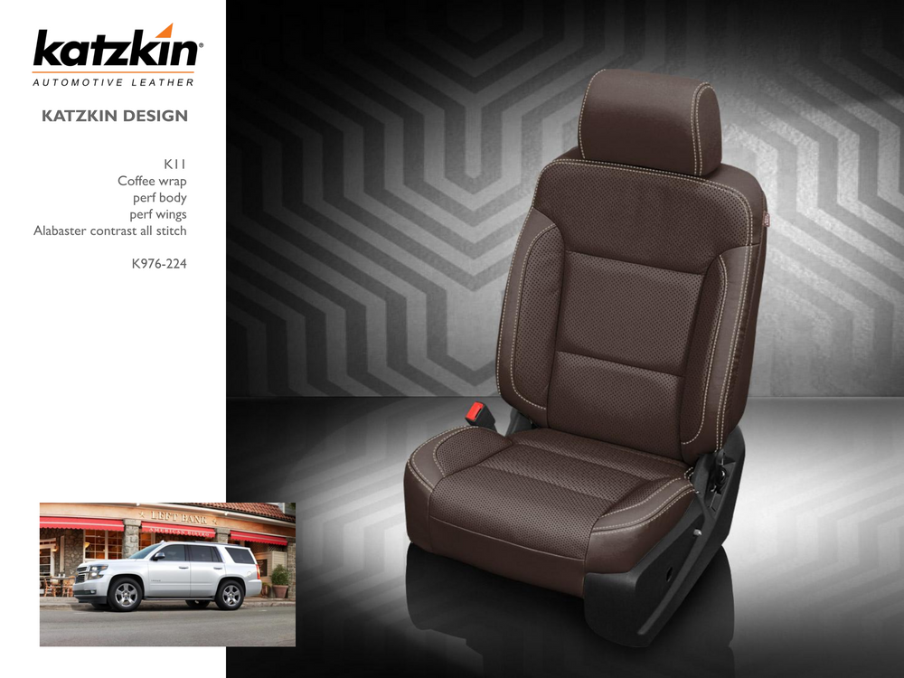 Custom Chevy Tahoe & Suburban Seats, 2015 - 2020, Katzkin Leather | Picture # 9 | OEM Seats