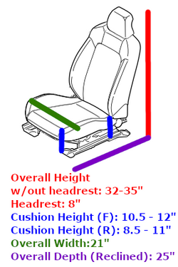 S550 Mustang Seat Dimensions