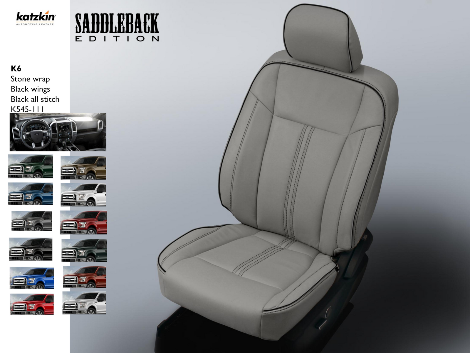 King Ranch Seats F150 & F250 Ford, 2015 - 2021 Saddleback Edition Leather